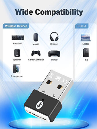 Plentiful Bluetooth Adaptör 5.3 USB Bluetooth Dongle Kablosuz Masaüstü Laptop PC Tak/Çalıştır Windows 11/10/8.1/7 ile Uyumlu
