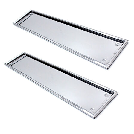 Krom Plakalık Plaka Altlığı 53x12cm 2'li
