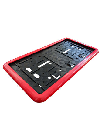 Çerçeveli Dikdörtgen  Plakalık Plaka Altlığı Kırmızı 32X17cm 1 Adet