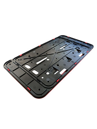 Çerçeveli Dikdörtgen  Plakalık Plaka Altlığı Kırmızı 32X17cm 1 Adet