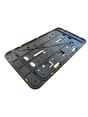 Çerçeveli Dikdörtgen  Plakalık Plaka Altlığı Sarı 32X17cm 1 Adet