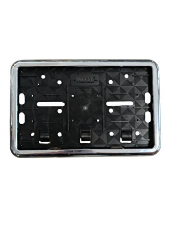Çerçeveli Motorsiklet Plakalık Plaka Altlığı Krom Nikelajlı 26x17cm 1 Adet