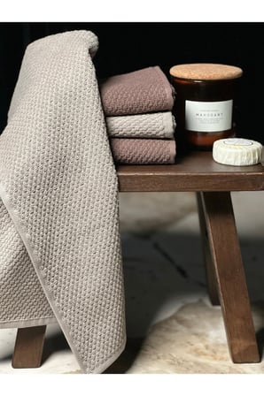 %100 Pamuk 4'Lü Fango Kahverengi El Havlu Seti - 30X50 Cm Çeyizlik, Misafir, Mutfak, Banyo İ̇Çin  Hav