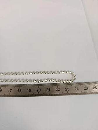 925 Ayar Gümüş Top Zincirli Kadın Gümüş Kolye ,boncuklu Zincir Kolye