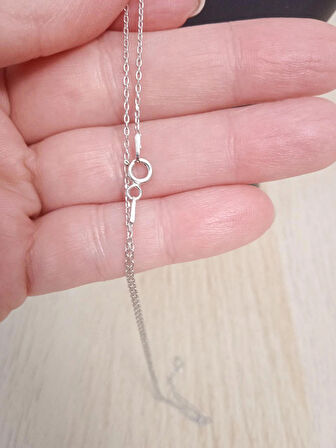 925 ayar Gümüş Sade,Düz, Forse Zincir kolye
