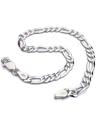 Kadın Erkek 925 Ayar Gümüş Figaro Modeli Bileklik