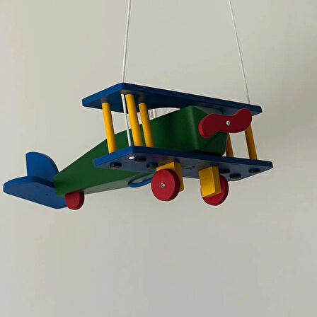 Çocuk Odası Ahşap Uçak Avize