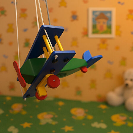 Çocuk Odası Ahşap Uçak Avize