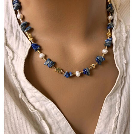 İncili Lapis Kolye