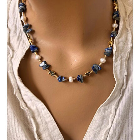 İncili Lapis Kolye
