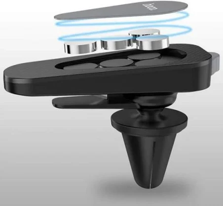 Araç Telefon Tutucu 360 Derece Döner Havalandırma Uyumlu Manyetik Telefon Tutacağı Acil Durum Aparatlı