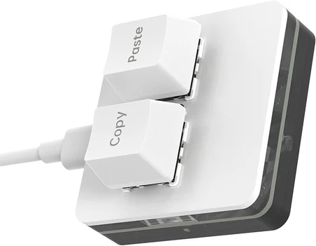 2 Tuşlu Makro Mekanik Klavye Programlanabilir Oyun-Muhasebe-Copy-Paste Tuş Usb Renkli Işık Beyaz