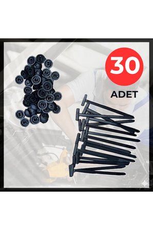 Plastik Kablo Bağı Klipsi 30 Adet Set Vidalı Yerine Geçen Universal Oto Klips Bağlantı Elemanı 9 cm