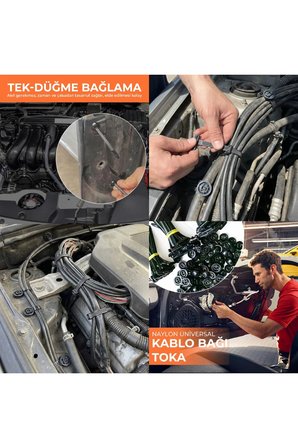 Plastik Kablo Bağı Klipsi 30 Adet Set Vidalı Yerine Geçen Universal Oto Klips Bağlantı Elemanı 9 cm