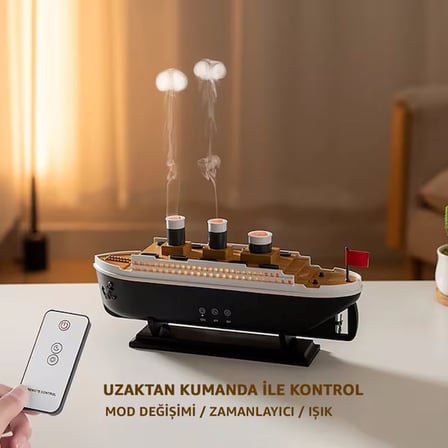 PLENTIFUL Titanic Aromaterapi Hava Nemlendirici Kuruluğu Önlemek Için Verimli Gemi Dizaynlı Difüzör PLNTFUL000GMNMLNDRC