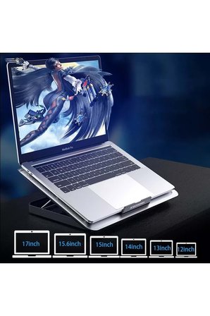 Icecoorel Alimünyum Hız Ayarlı Notebook Soğutucu Ergonomik Stand 12-17inç Uyumlu