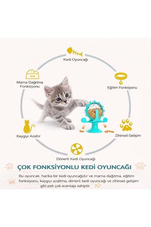 Kediler İçin Akıllı Mama Dağıtıcı Oyuncak – Yavaş Besleme ve Zihinsel Aktivite