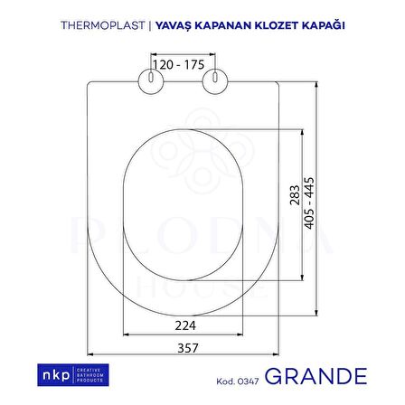 Plodna House D-Form Grande Yavaş Kapanan Klozet Kapağı