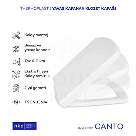 Plodna House Canto Kare Yavaş Kapanan Klozet Kapağı