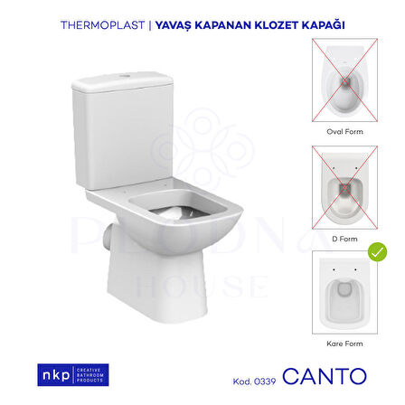 Plodna House Canto Kare Yavaş Kapanan Klozet Kapağı