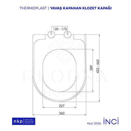 Plodna House İnci D-Form Yavaş Kapanan Klozet Kapağı