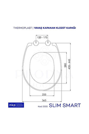 Slim Smart Oval Form C Model Yavaş Kapanan Klozet Kapağı Üstten Sıkmalı Menteşeli