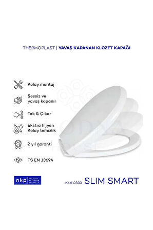 Slim Smart Oval Form C Model Yavaş Kapanan Klozet Kapağı Üstten Sıkmalı Menteşeli