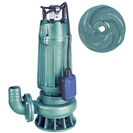Varan WQD 7-15-1.1F Açık Çarklı Foseptik Dalgıç Pompa 1.5 HP / 1.1 kW, Monofaze 220 V, 17 Mss, 24 m3/h