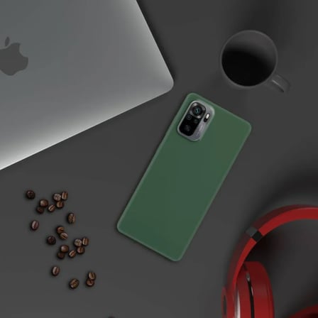 Xiaomi Redmi Note 10 İnce Mat Silikon Kılıf Haki