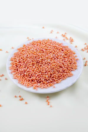 Karışık 2 Renk Oranj 3 mm Plastik İnci Boncuk Takı Aksesuar Malzemesi (25 Gr)