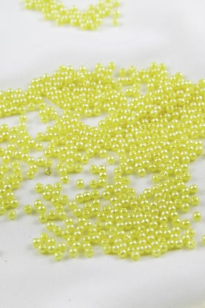 Civciv Sarısı 3 mm Plastik İnci Boncuk Takı Aksesuar Malzemesi (25 Gr)