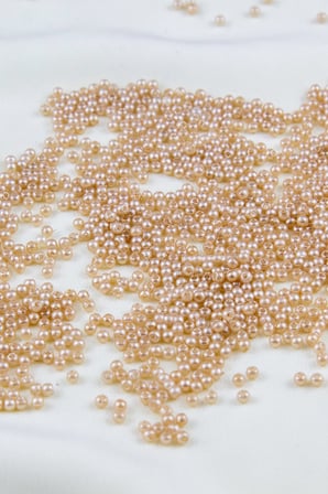 Koyu Bej 3 mm Plastik İnci Boncuk Takı Aksesuar Malzemesi (25 Gr)