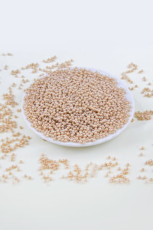 Koyu Bej 3 mm Plastik İnci Boncuk Takı Aksesuar Malzemesi (25 Gr)