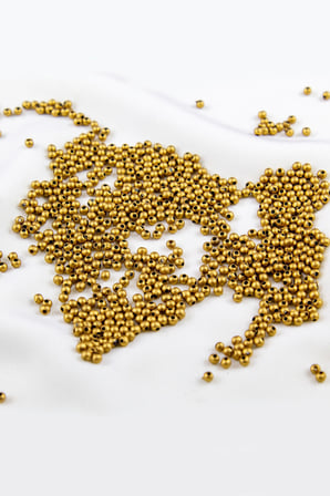 Mat Gold 3 mm Plastik İnci Boncuk Takı Aksesuar Malzemesi (25 Gr)