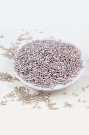 Açık Gri 3 mm Plastik İnci Boncuk Takı Aksesuar Malzemesi (25 Gr)