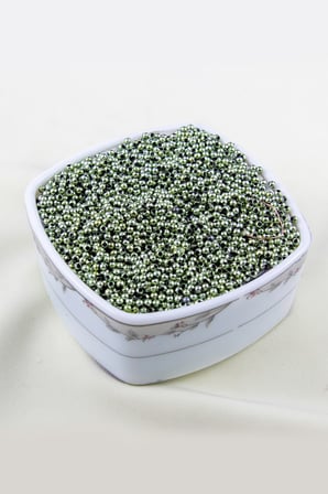 Metalik Yeşil 3 mm Plastik İnci Boncuk Takı Aksesuar Malzemesi (20 Gr)