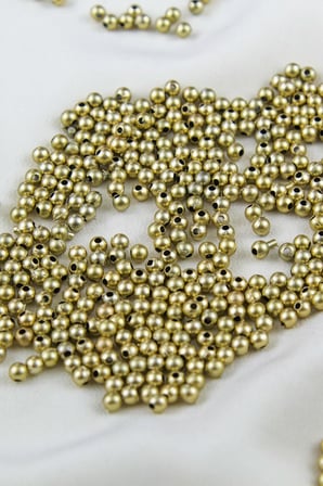 Light Gold CCB Kaplama 4 mm Plastik İnci Boncuk Aksesuar Malzemesi (25 Gr)