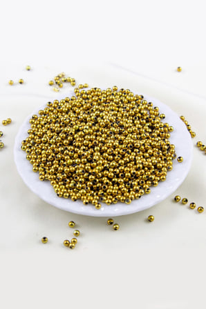 2 Renk Karışık Gold Tonunda 4 mm Plastik İnci Boncuk Aksesuar Malzemesi (25 Gr)