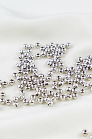 Gümüş CCB Kaplama 5 mm Plastik İnci Boncuk Aksesuar Malzemesi (25 Gr)