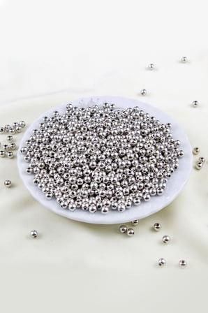 Gümüş CCB Kaplama 5 mm Plastik İnci Boncuk Aksesuar Malzemesi (25 Gr)