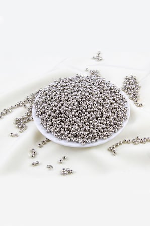 4 mm Basık Gümüş Kaplama CCB Plastik İnci Boncuk Aksesuar Malzemesi (25 Gr)