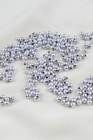 5 mm Gümüş Plastik İnci Boncuk Aksesuar Malzemesi (25 Gr)