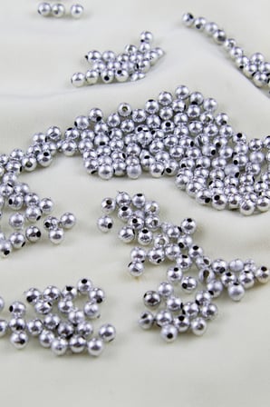 5 mm Gümüş Tonu Plastik İnci Boncuk Aksesuar Malzemesi (25 Gr)