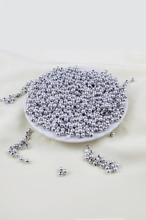 5 mm Gümüş Tonu Plastik İnci Boncuk Aksesuar Malzemesi (25 Gr)