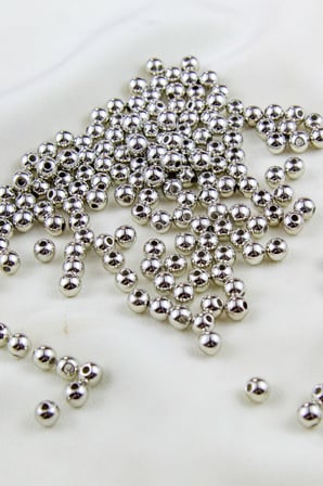 6 mm Gümüş1 Kaplama CCB Plastik İnci Boncuk Aksesuar Malzemesi (25 Gr)