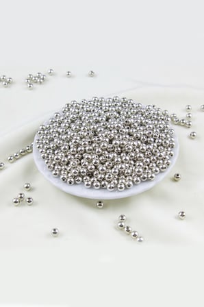 6 mm Gümüş1 Kaplama CCB Plastik İnci Boncuk Aksesuar Malzemesi (25 Gr)