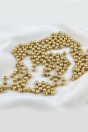 Gold Kaplama 6 mm CCB Ekose Desen Plastik İnci Boncuk Aksesuar Malzemesi (20 Gr)