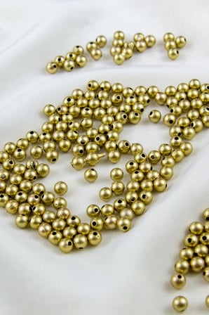 Mat Gold Kaplama1 6 mm CCB Plastik İnci Boncuk Aksesuar Malzemesi (25 Gr)