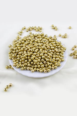 Mat Gold Kaplama1 6 mm CCB Plastik İnci Boncuk Aksesuar Malzemesi (25 Gr)