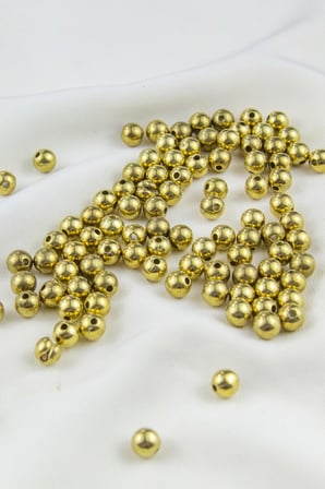 8 mm Gold Kaplama CCB Plastik İnci Boncuk Aksesuar Malzemesi (25 Gr)